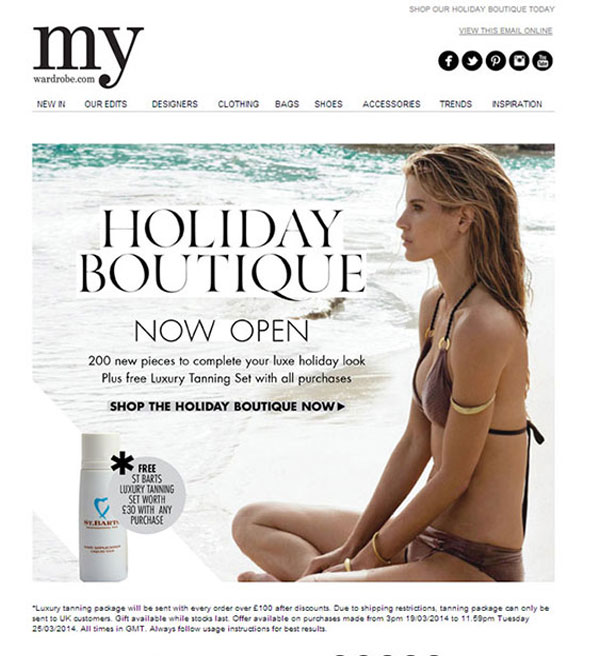 Holiday Boutique visual email