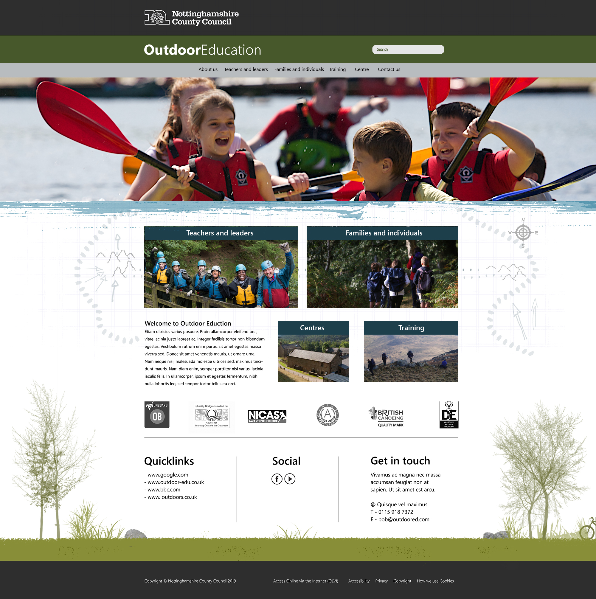 Final Homepage layout