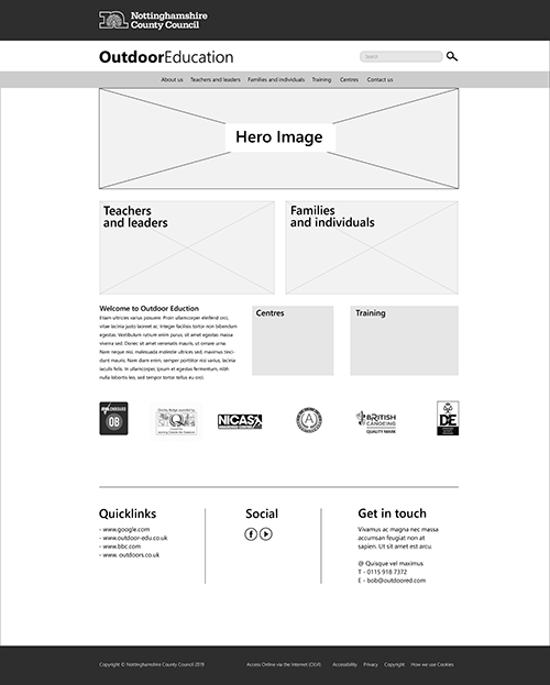 Final sketches of Homepage layouts were built in Illustrator