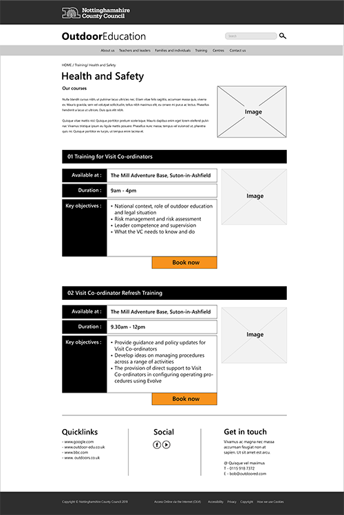 Training courses layout were built in Illustrator