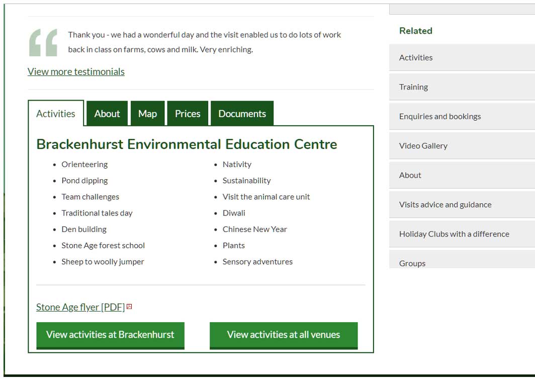 Centre pages containing useful tabbed information