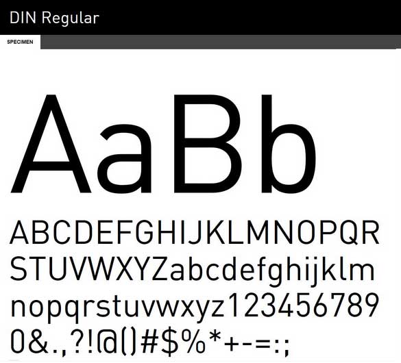 Din proved the most appropiate sans-serif typeface to use across the site
